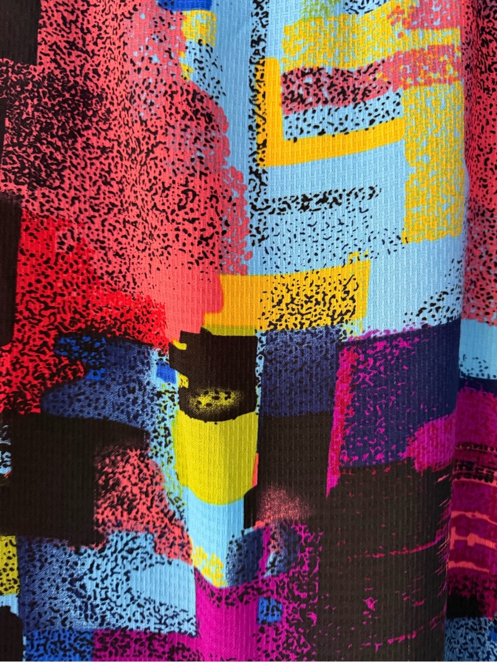 Ali Miles Vibrant Multi-Color Abstract Scoop Neck Blouse - Picture 2 of 6